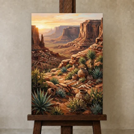 Premium Wall Art Dikey Html Edition – ETNICHWALL0826067 displayed on a studio easel