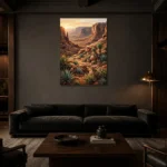 Premium Wall Art Dikey Html Edition – ETNICHWALL0826067 shown in a warm modern interior