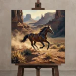 Premium Wall Art Kare Html Edition – ETNICHWALL0826072 displayed on a studio easel
