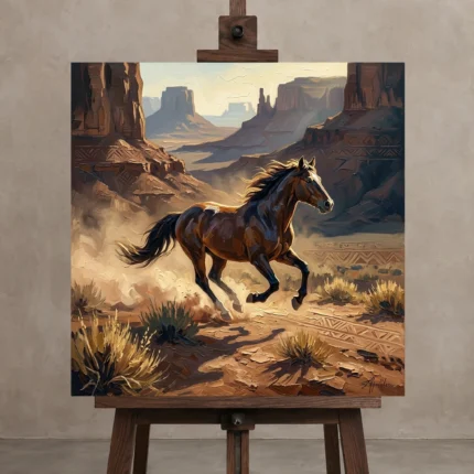 Premium Wall Art Kare Html Edition – ETNICHWALL0826072 displayed on a studio easel