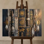 Premium Wall Art Yatay Html Edition – ETNICHWALL0826074 displayed on a studio easel