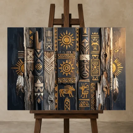 Premium Wall Art Yatay Html Edition – ETNICHWALL0826074 displayed on a studio easel