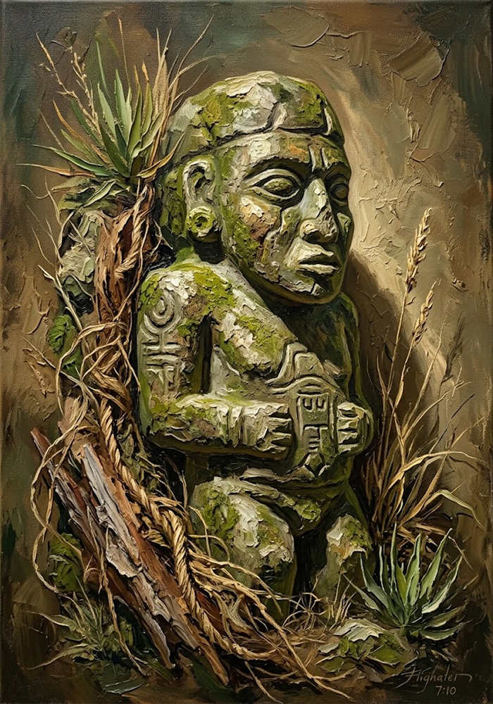 Ancient Whisper Indigenous Inspired Wall Art Moss & Sage Art Print