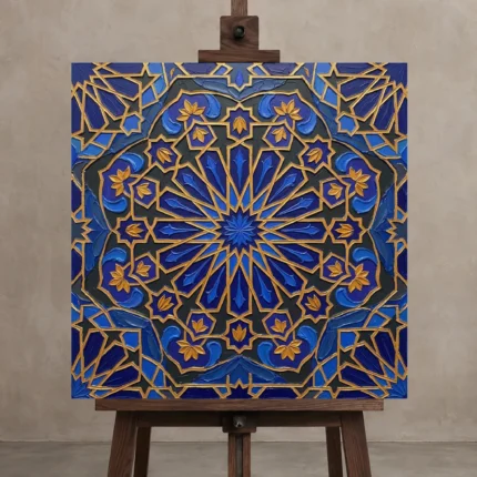 Premium Wall Art Kare Html Edition – ETNICHWALL0826081 displayed on a studio easel