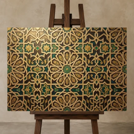 Premium Wall Art Yatay Html Edition – ETNICHWALL0826091 displayed on a studio easel