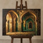 Premium Wall Art Yatay Html Edition – ETNICHWALL0826093 displayed on a studio easel