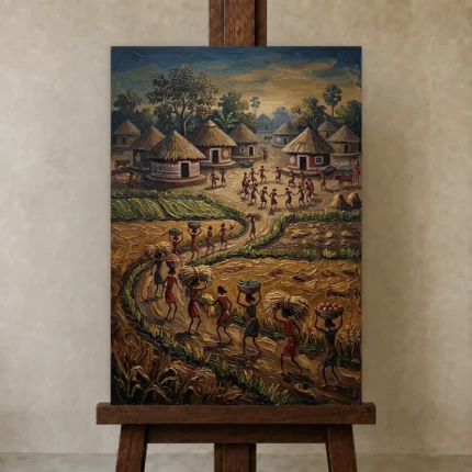 Premium Wall Art Dikey Html Edition – ETNICHWALL0826095 displayed on a studio easel