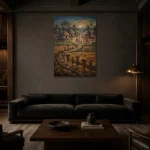 Premium Wall Art Dikey Html Edition – ETNICHWALL0826095 shown in a warm modern interior