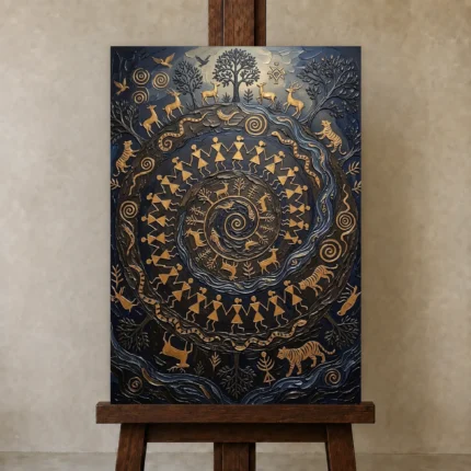 Premium Wall Art Dikey Html Edition – ETNICHWALL0826096 displayed on a studio easel