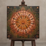 Premium Wall Art Kare Html Edition – ETNICHWALL0826098 displayed on a studio easel