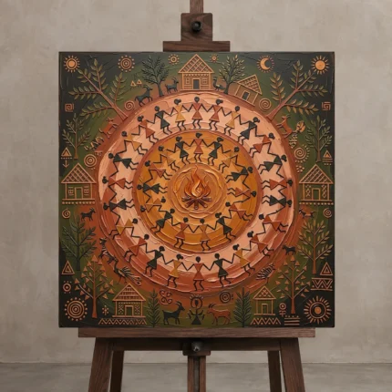 Premium Wall Art Kare Html Edition – ETNICHWALL0826098 displayed on a studio easel