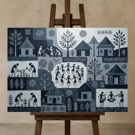 Premium Wall Art Yatay Html Edition – ETNICHWALL0826100 displayed on a studio easel