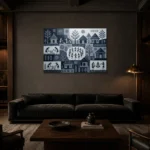 Premium Wall Art Yatay Html Edition – ETNICHWALL0826100 shown in a warm modern interior
