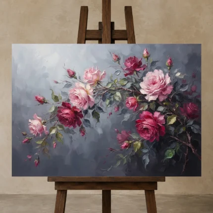 Premium Wall Art Dikey Html Edition – FKOWERWALL0826060 displayed on a studio easel