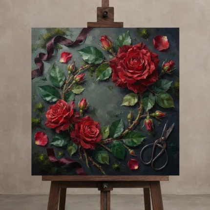 Premium Wall Art Kare Html Edition – FKOWERWALL0826062 displayed on a studio easel