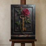 Premium Wall Art Dikey Html Edition – FKOWERWALL0826068 displayed on a studio easel