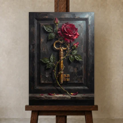 Premium Wall Art Dikey Html Edition – FKOWERWALL0826068 displayed on a studio easel