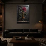 Premium Wall Art Dikey Html Edition – FKOWERWALL0826068 shown in a warm modern interior