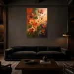 Premium Wall Art Dikey Html Edition – FKOWERWALL0826076 shown in a warm modern interior