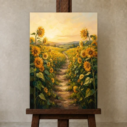 Premium Wall Art Dikey Html Edition – FKOWERWALL0826096 displayed on a studio easel