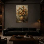 Premium Wall Art Dikey Html Edition – FKOWERWALL0826103 shown in a warm modern interior