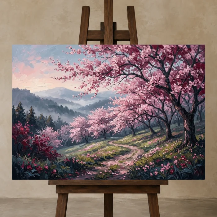 Premium Wall Art Yatay Html Edition – FKOWERWALL0826127 displayed on a studio easel