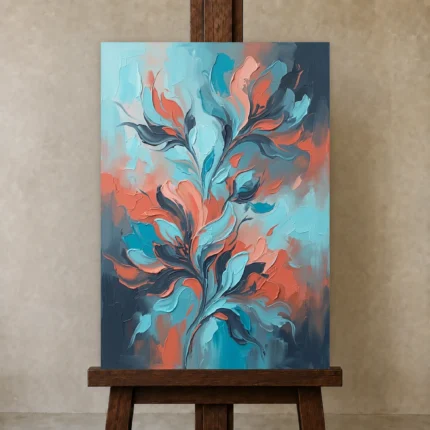 Premium Wall Art Dikey Html Edition – FKOWERWALL0826166 displayed on a studio easel