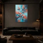 Premium Wall Art Dikey Html Edition – FKOWERWALL0826166 shown in a warm modern interior
