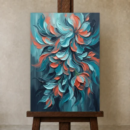 Premium Wall Art Dikey Html Edition – FKOWERWALL0826167 displayed on a studio easel