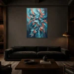 Premium Wall Art Dikey Html Edition – FKOWERWALL0826167 shown in a warm modern interior