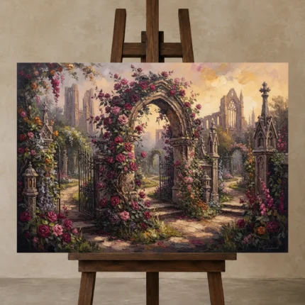 Premium Wall Art Yatay Html Edition – GOTHIC0826019 displayed on a studio easel
