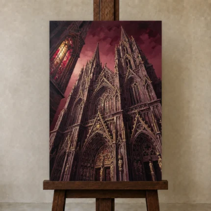 Premium Wall Art Dikey Html Edition – GOTHIC0826040 displayed on a studio easel