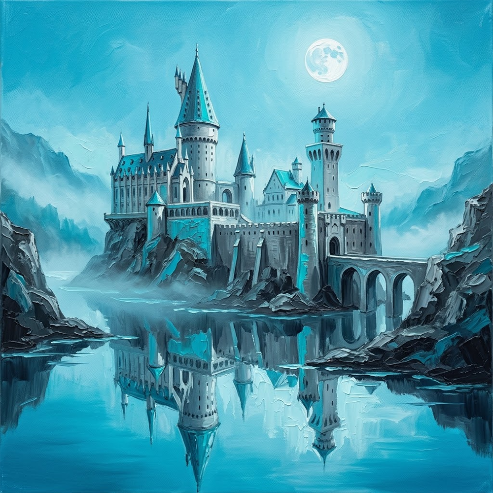 Frost Bastion Gothic Posters Cyan & Graphite Art Print