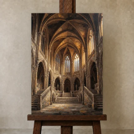 Premium Wall Art Dikey Html Edition – GOTHIC0826059 displayed on a studio easel