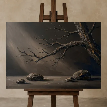 Premium Wall Art Yatay Html Edition – MINIMALIST0826002 displayed on a studio easel