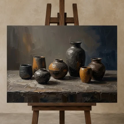 Premium Wall Art Yatay Html Edition – MINIMALIST0826003 displayed on a studio easel