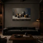Premium Wall Art Yatay Html Edition – MINIMALIST0826003 shown in a warm modern interior