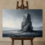 Premium Wall Art Yatay Html Edition – MINIMALIST0826010 displayed on a studio easel