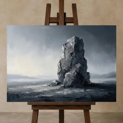 Premium Wall Art Yatay Html Edition – MINIMALIST0826010 displayed on a studio easel