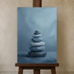 Premium Wall Art Dikey Html Edition – MINIMALIST0826014 displayed on a studio easel