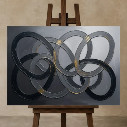 Premium Wall Art Yatay Html Edition – MINIMALIST0826038 displayed on a studio easel