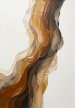 Honey Bronze minimalist neutral abstract art print featuring flowing organic forms with warm honey, bronze, and charcoal tones for elegant interiors