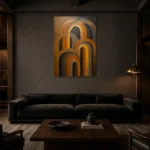 Premium Wall Art Dikey Html Edition – MINIMALIST0826050 shown in a warm modern interior