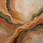 Clay and moss minimalist neutral wall art featuring abstract canyon-inspired formations for elegant interiors