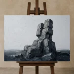 Premium Wall Art Yatay Html Edition – MINIMALIST0826056 displayed on a studio easel