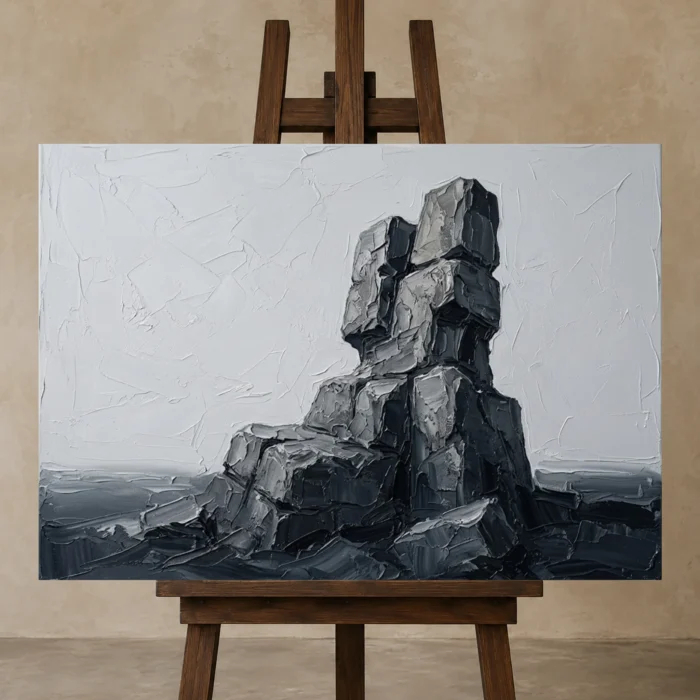 Premium Wall Art Yatay Html Edition – MINIMALIST0826056 displayed on a studio easel