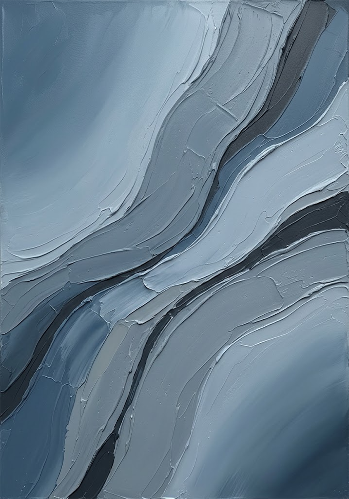 Azure Layers Minimalist Neutral Art Dusty Blue Gallery Art Print