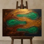 Premium Wall Art Yatay Html Edition – MINIMALIST0826074 displayed on a studio easel