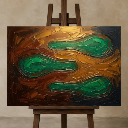Premium Wall Art Yatay Html Edition – MINIMALIST0826074 displayed on a studio easel