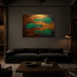 Premium Wall Art Yatay Html Edition – MINIMALIST0826074 shown in a warm modern interior